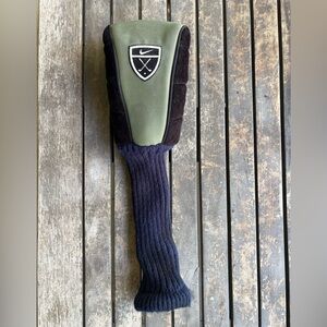 Vintage Nike Black and Green Golf Headcover